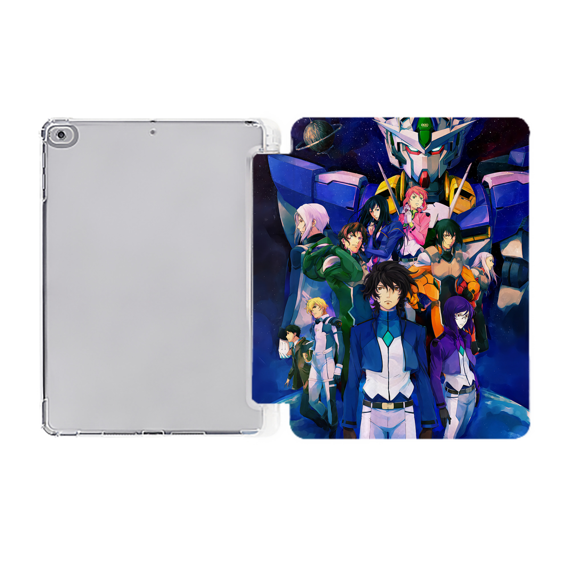 （画像用） 機動戦士ガンダム Mobile Suit Gundam IPad ケース ペン収納付き 三つ折りスタンド PUレザー×シリコン 対応機種9.5/10.5/10.9インチ
